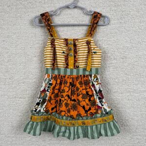 Matilda Jane Halloween Orange and Green Kids Blouse/tunic dress.